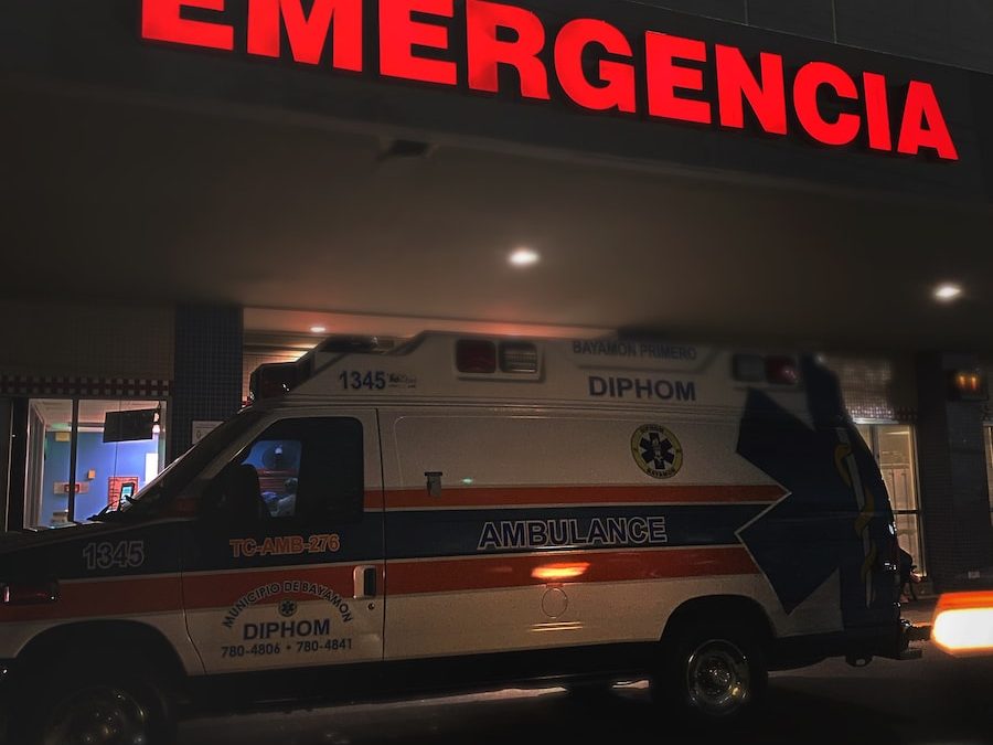 Ambulance outside an Emergency Room